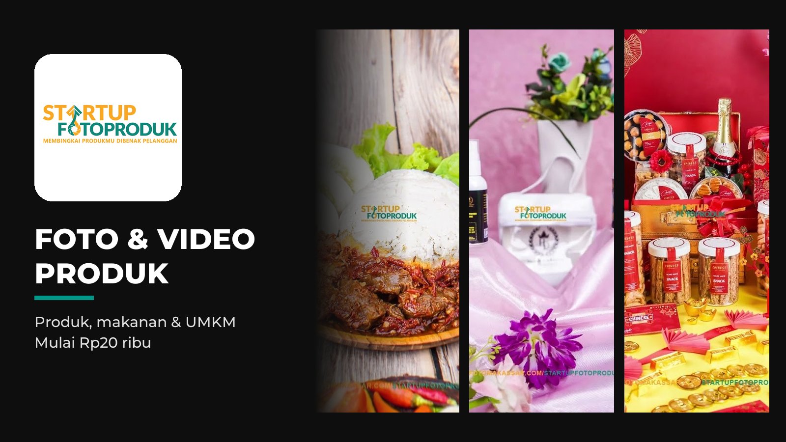 Startup Foto Produk — jasa foto dan video produk Makassar mulai Rp20 ribu