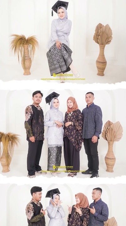 Kolase foto keluarga dan wisuda di Topsgraphy Studio